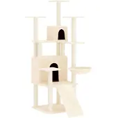 vidaXL Kattenmeubel met sisal krabpalen 154 cm crèmekleurig