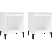 vidaXL Nachtkastjes 2 st 40x35x50 cm wit
