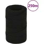 vidaXL Werktouw 2 mm 250 m polyester zwart