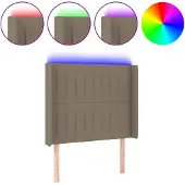 vidaXL Hoofdbord LED 83x16x118/128 cm stof taupe