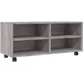 vidaXL Tv-meubel met wieltjes 90x35x35 cm bewerkt hout grijs sonoma