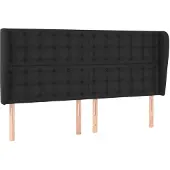 vidaXL Hoofdbord met randen 203x23x118/128 cm kunstleer zwart