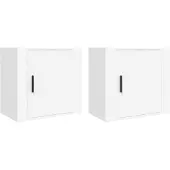 vidaXL Nachtkastjes 2 st wandgemonteerd 50x30x47 cm wit