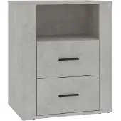 vidaXL Nachtkastje 50x36x60 cm bewerkt hout betongrijs