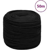vidaXL Werktouw 8 mm 50 m polyester zwart