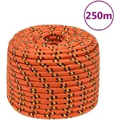 vidaXL Boottouw 12 mm 250 m polypropyleen oranje
