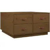 vidaXL Salontafel 80x80x45 cm massief grenenhout honingbruin
