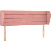 vidaXL Hoofdbord met randen 147x23x78/88 cm fluweel roze