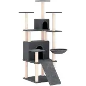 vidaXL Kattenmeubel met sisal krabpalen 154 cm donkergrijs