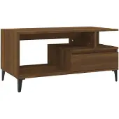 vidaXL Salontafel 90x49x45 cm bewerkt hout bruineiken