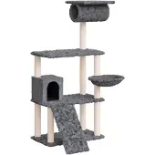 vidaXL Kattenmeubel met sisal krabpalen 131 cm donkergrijs