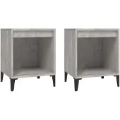 vidaXL Nachtkastjes 2 st 40x35x50 cm betongrijs