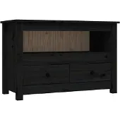 vidaXL TV-kast, zwart, 79x35x52 cm, massief grenenhout