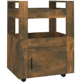 vidaXL Keukenwagen, gerookt eikenfineer, 60x45x80 cm, houtvezel