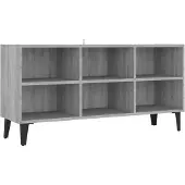 vidaXL Tv-meubel met metalen poten 103,5x30x50 cm grijs sonoma eiken