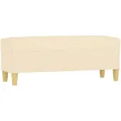 vidaXL Bankje 100x35x41 cm stof crèmekleurig