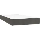 vidaXL Pocketveringmatras, medium, donkergrijs, 90x200x20 cm, fluweel