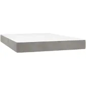 vidaXL Pocketveringmatras, medium, lichtgrijs, 140x200x20 cm, fluweel
