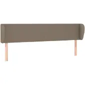 vidaXL Hoofdbord met randen 203x23x78/88 cm stof taupe