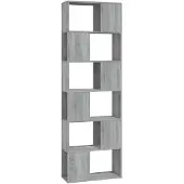 vidaXL Boekenkast/kamerscherm 60x24x186 cm grijs sonoma eiken