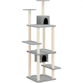 vidaXL Kattenmeubel met sisal krabpalen 176 cm lichtgrijs