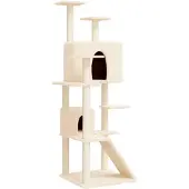 vidaXL Kattenmeubel met sisal krabpalen 153 cm crèmekleurig