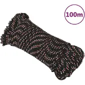 vidaXL Boot touw 3 mm 100 m polypropyleen zwart