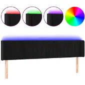 vidaXL Hoofdbord LED 203x16x78/88 cm fluweel zwart
