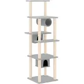 vidaXL Kattenmeubel met sisal krabpalen 169 cm lichtgrijs