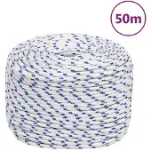vidaXL Boot touw 8 mm 50 m polypropyleen wit