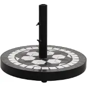 vidaXL Parasolvoet rond 12 kg zwart en wit