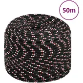 vidaXL Boot touw 8 mm 50 m polypropyleen zwart