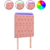 vidaXL Hoofdbord LED 80x7x118/128 cm fluweel roze