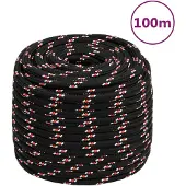 vidaXL Boot touw 18 mm 100 m polypropyleen zwart