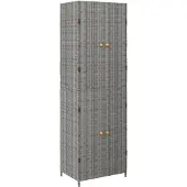 vidaXL Tuinkast 59x40x180 cm poly rattan grijs
