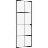 vidaXL Binnendeur 76x201,5 cm gehard glas en aluminium smal zwart