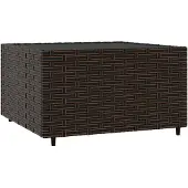 vidaXL Salontafel tuin vierkant 50x50x30 cm poly rattan bruin