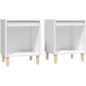 vidaXL Nachtkastjes 2 st 40x35x50 cm wit