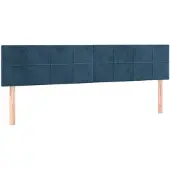 vidaXL Hoofdborden 180x5x78/88 cm fluweel donkerblauw