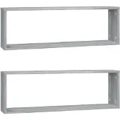 vidaXL Wandschappen kubus 2 st 80x15x26,5 cm bewerkt hout grijs sonoma