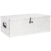 vidaXL Opbergbox 90x47x33,5 cm aluminium zilverkleurig