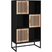 vidaXL Hoge kast 70x35x125 cm bewerkt hout zwart