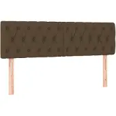 vidaXL Hoofdborden 160x7x78/88 cm stof donkerbruin
