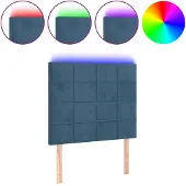 vidaXL Hoofdbord LED 80x5x118/128 cm fluweel donkerblauw