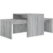 vidaXL Salontafelset, grijs Sonoma, 100x48x40 cm, houtvezel