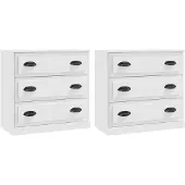 vidaXL Dressoirs 2 st bewerkt hout wit