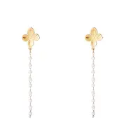 Go Dutch Label Oorknoppen leaf 'n pearls Goud