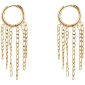 Go Dutch Label Oorhangers flat chain ring Goud