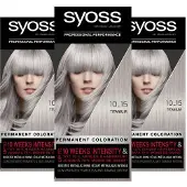 Syoss - 10-15 - Haarverf - Permanente Haarkleuring - Titanium - Grijsdekking - Voordeelverpakking - 3 stucks