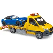 BRUDER Mercedes Benz Sprinter Autotransporter en Roadster + Licht en Geluid